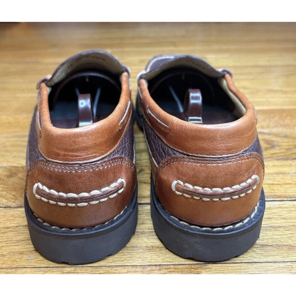 L.L.Bean Men’s Allagash Bison Handsewn Penny Loafers Leather Brown Size 10 EE